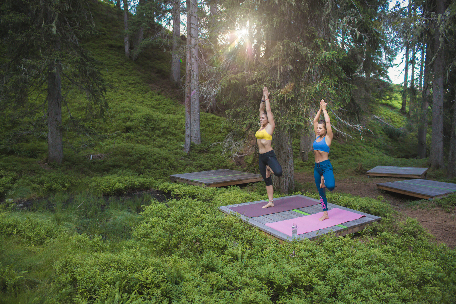 Kaprun in summer, yoga in the forest