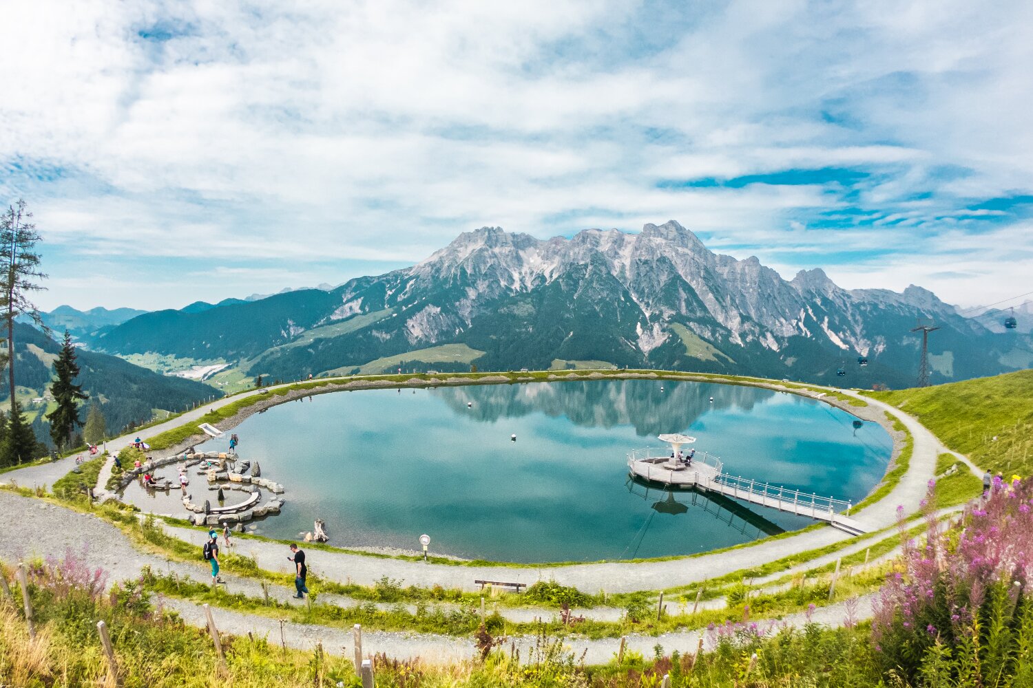 Leogang in summer, the mountain lake at Asitz